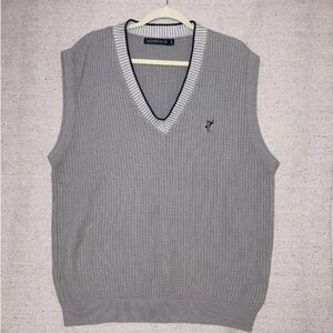 Vintage Ashworth Oatmeal Golf Knit Vest Sweater Pickleball Tennis Men’s M Unisex